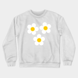 Big White Daisy Flowers Crewneck Sweatshirt